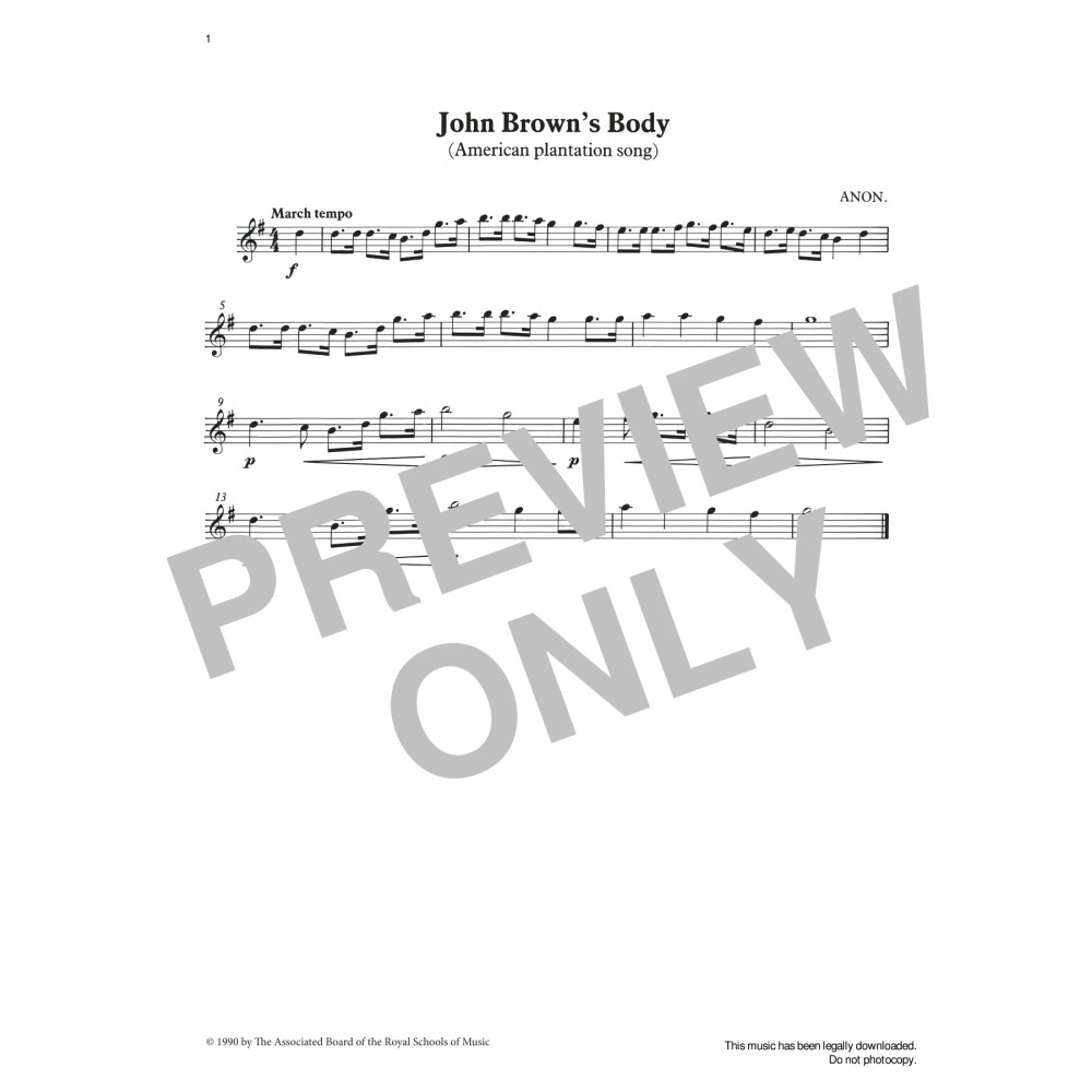 John Brown's Body from Graded Music for Tuned Percussion, Book I