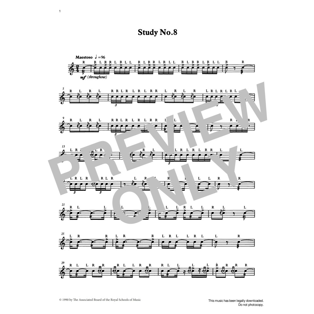 Study No.8 from Graded Music for Snare Drum, Book IV