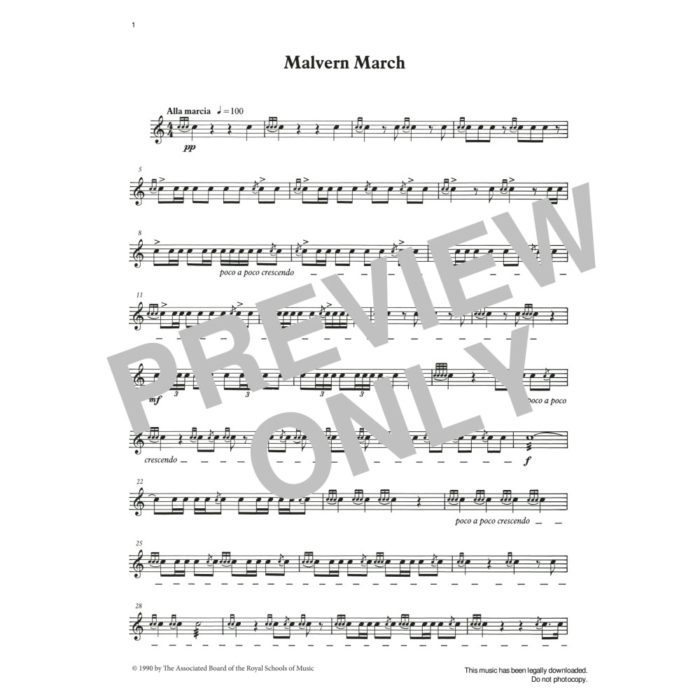 Malvern March from Graded Music for Snare Drum, Book III