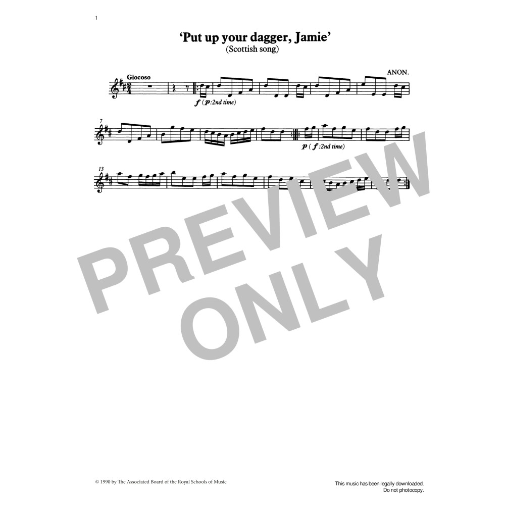 Put up your dagger, Jamie (score & part) from Graded Music for Tuned Percussion, Book II