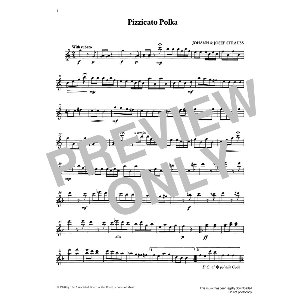 Pizzicato Polka (score & part) from Graded Music for Tuned Percussion, Book II