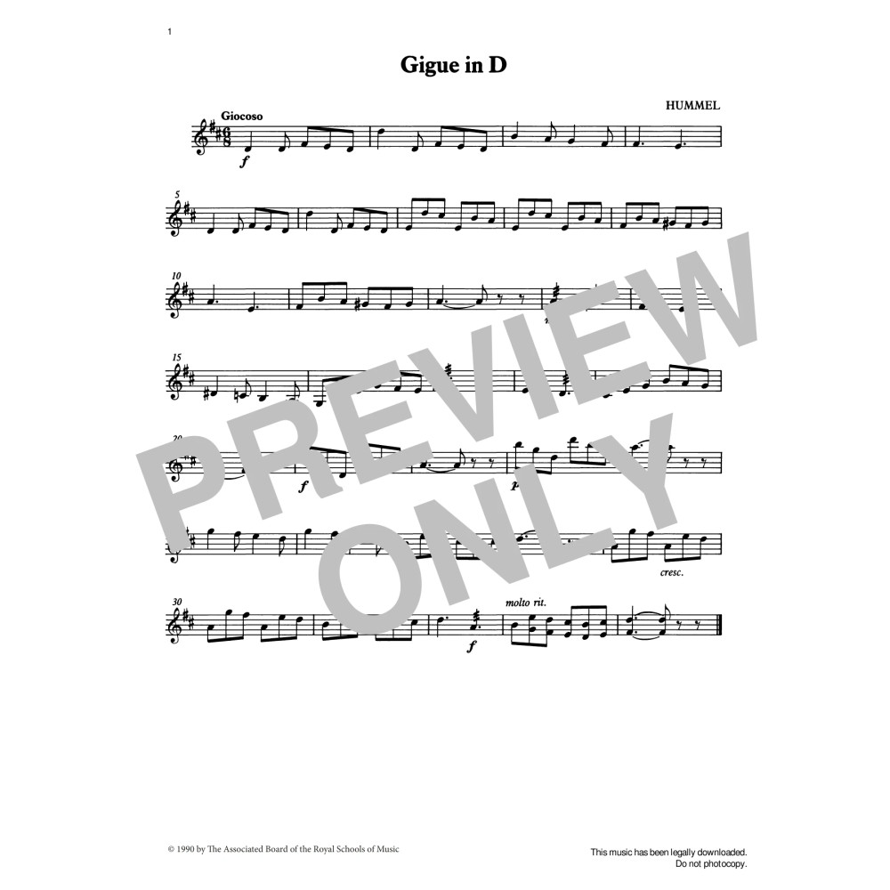 Gigue in D from Graded Music for Tuned Percussion, Book II