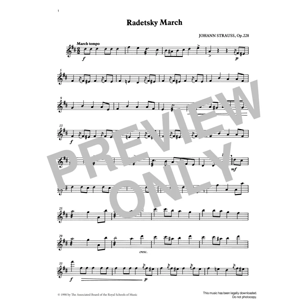 Radetsky March from Graded Music for Tuned Percussion, Book III