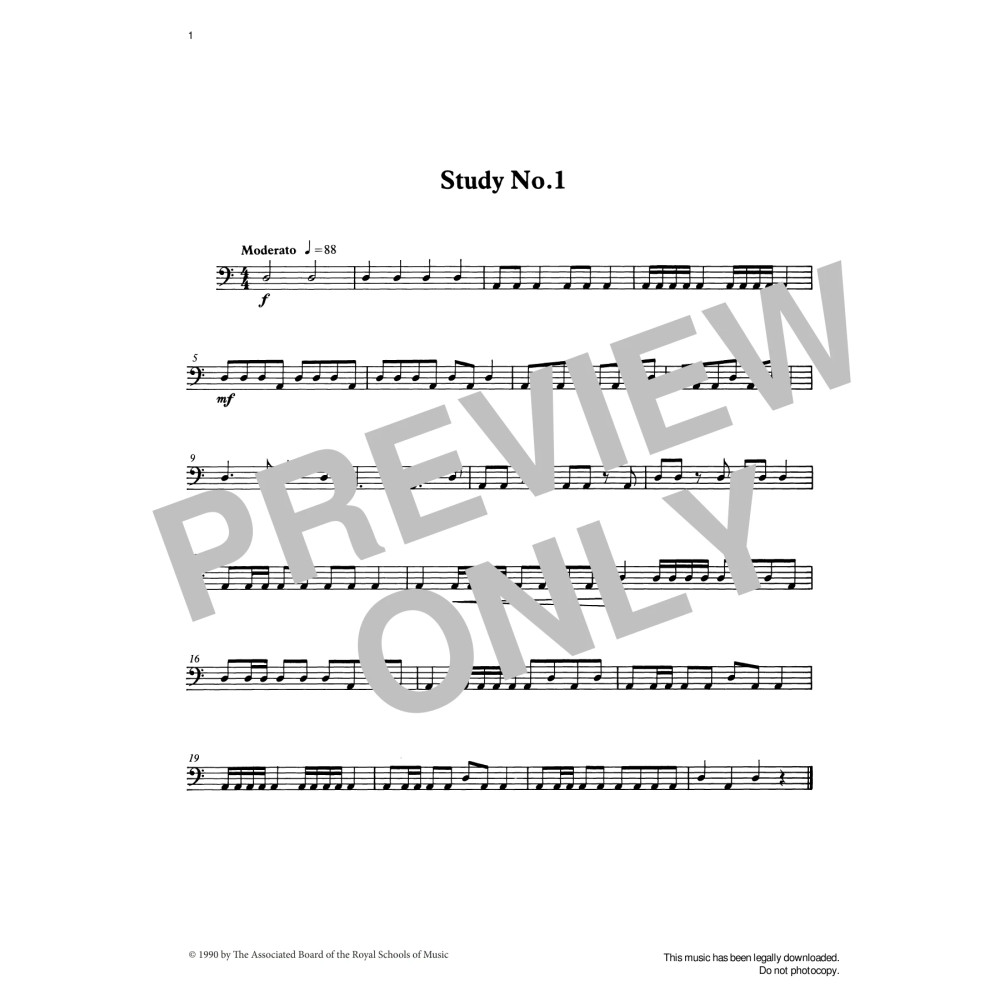 Study No.1 from Graded Music for Timpani, Book I
