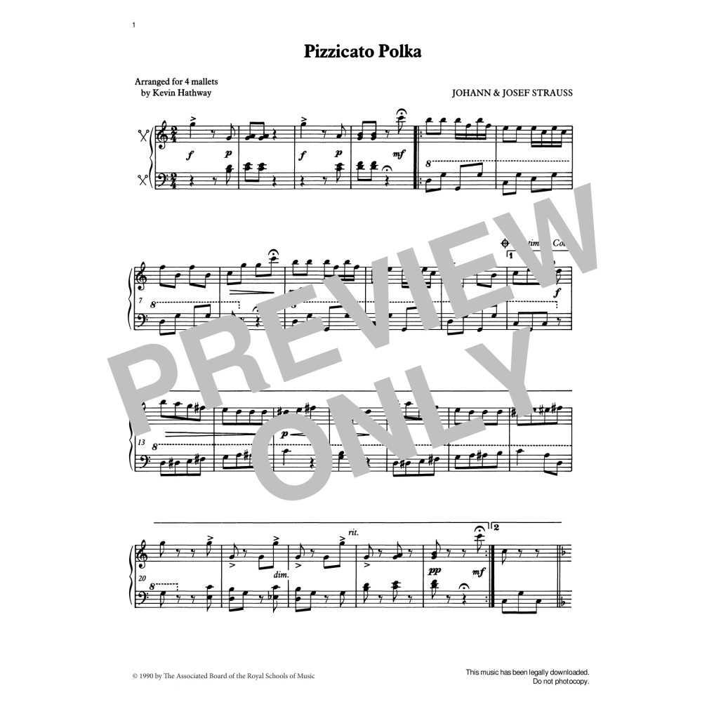 Pizzicato Polka from Graded Music for Tuned Percussion, Book IV