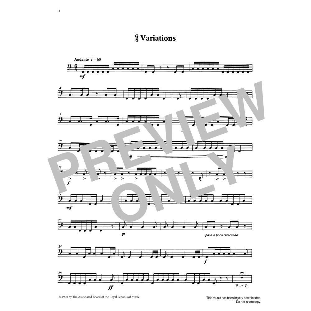 6/8 Variations from Graded Music for Timpani, Book II