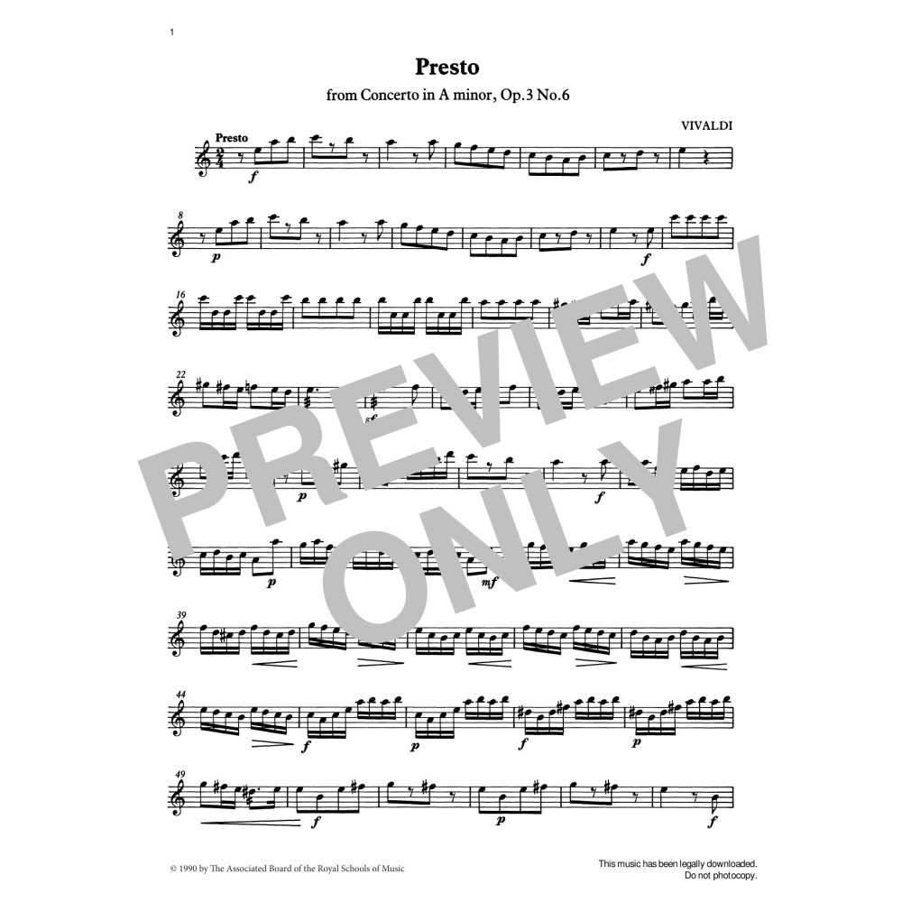 Presto (score & part) from Graded Music for Tuned Percussion, Book IV