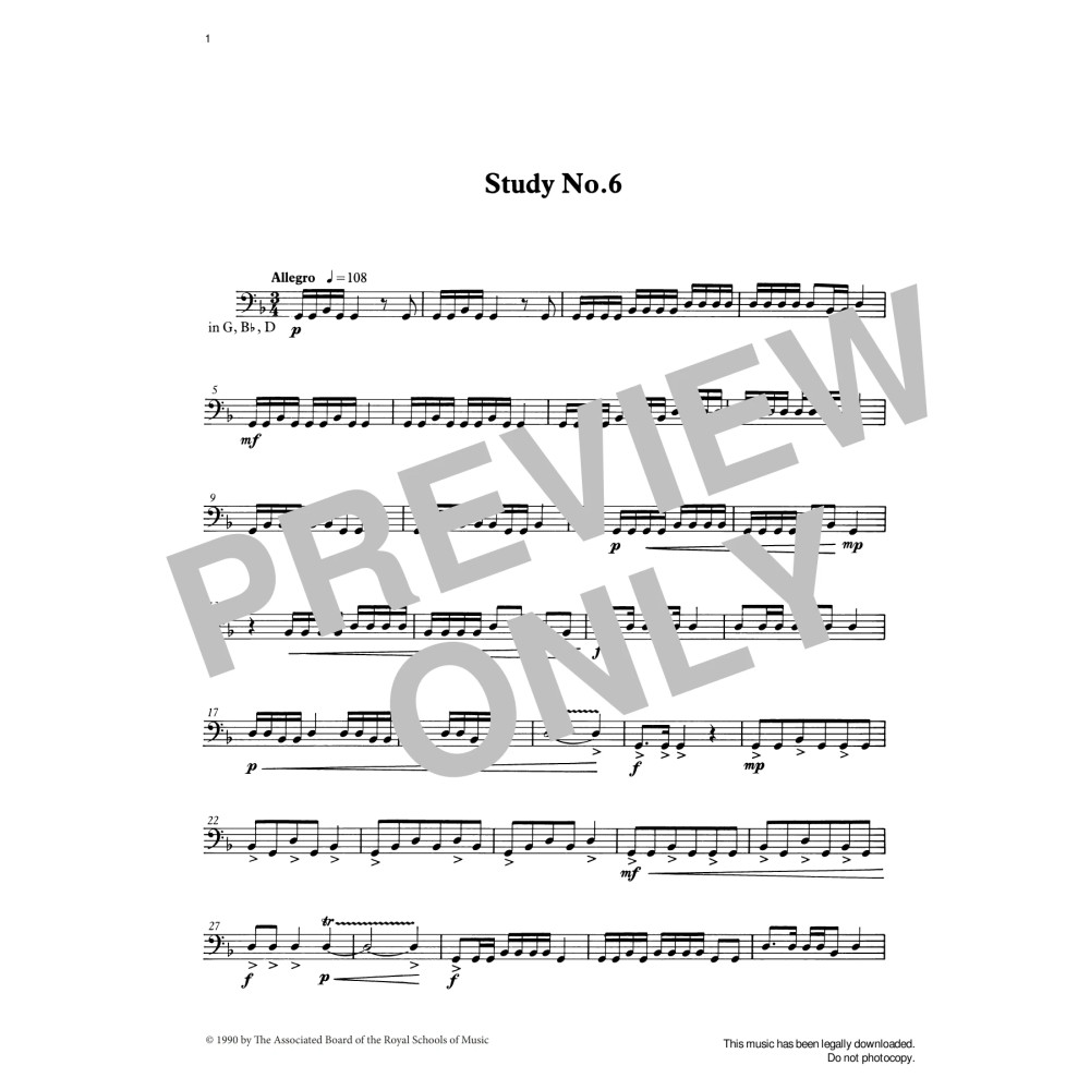 Study No.6 from Graded Music for Timpani, Book III