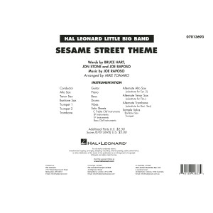 Sesame Street Theme (arr. Mike Tomaro) - Full Score