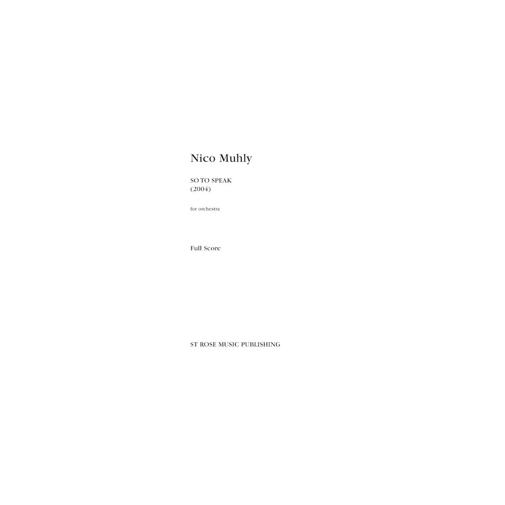 So To Speak (Study Score) - Score