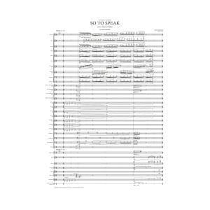 So To Speak (Full Score) - Full Score