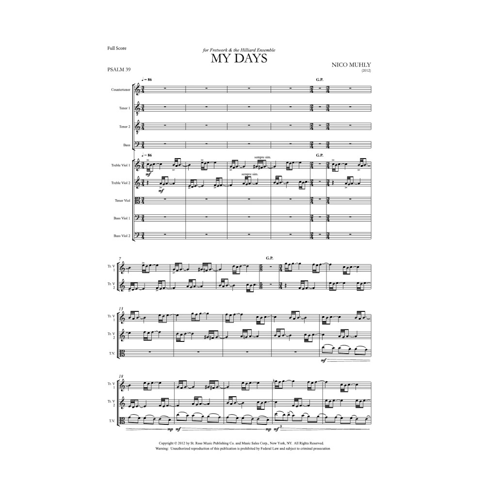 My Days - Score