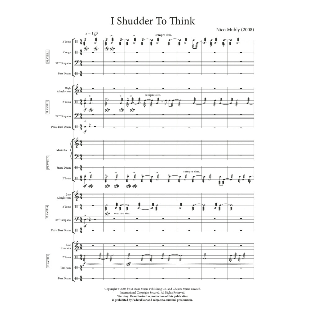 I Shudder To Think (Score and Parts)