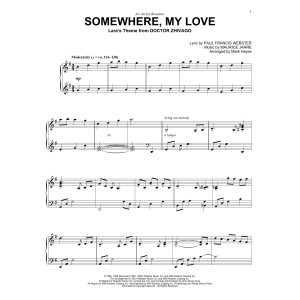 Somewhere, My Love (Lara's Theme from Doctor Zhivago) (arr. Mark Hayes)
