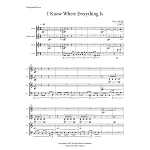 I Know Where Everything Is - Score