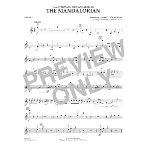 The Mandalorian (from Star Wars: The Mandalorian) (arr. Longfield) - Violin 1