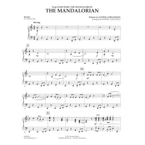 The Mandalorian (from Star Wars: The Mandalorian) (arr. Longfield) - Piano