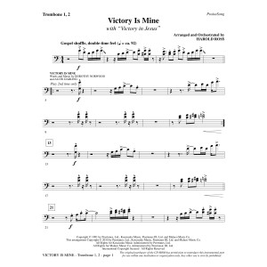 Victory Is Mine (with "Victory In Jesus") - Trombone 1 & 2