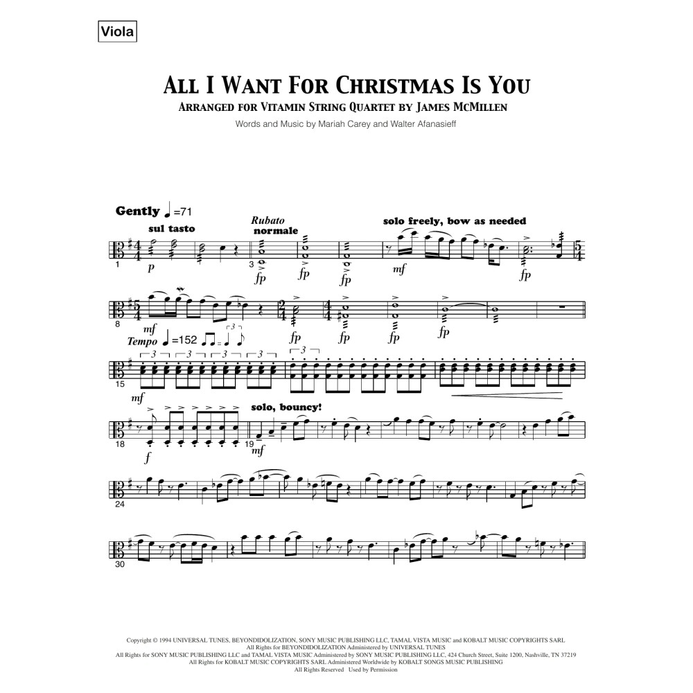 All I Want For Christmas Is You - Viola