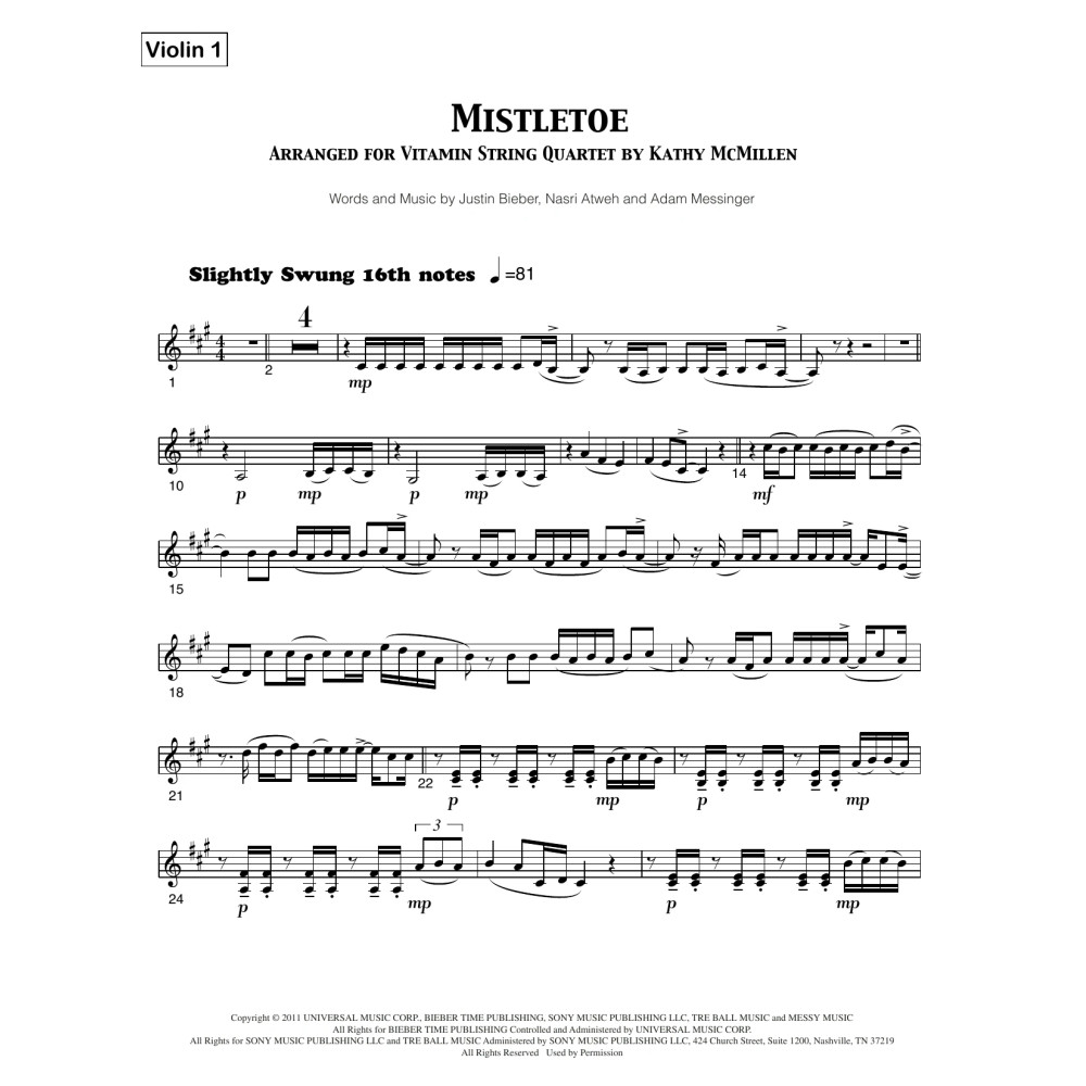 Mistletoe - Violin 1
