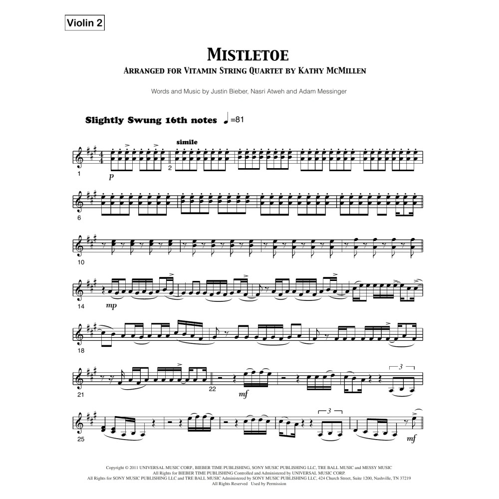 Mistletoe - Violin 2