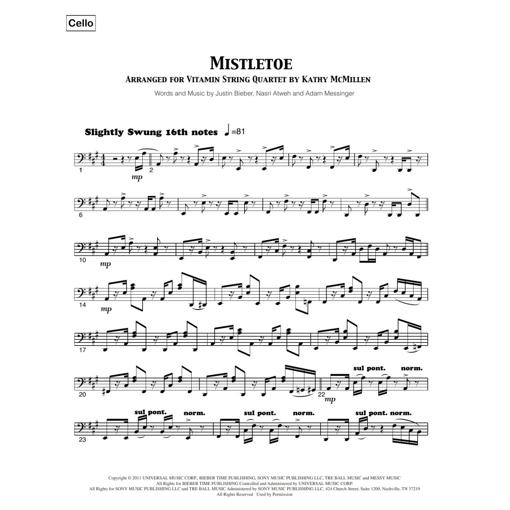 Mistletoe - Cello