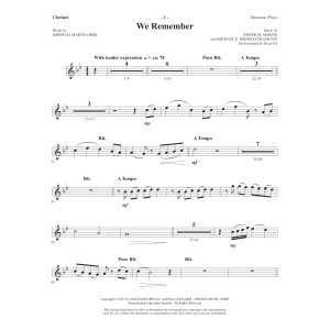We Remember - Bb Clarinet