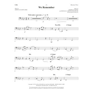 We Remember - Cello