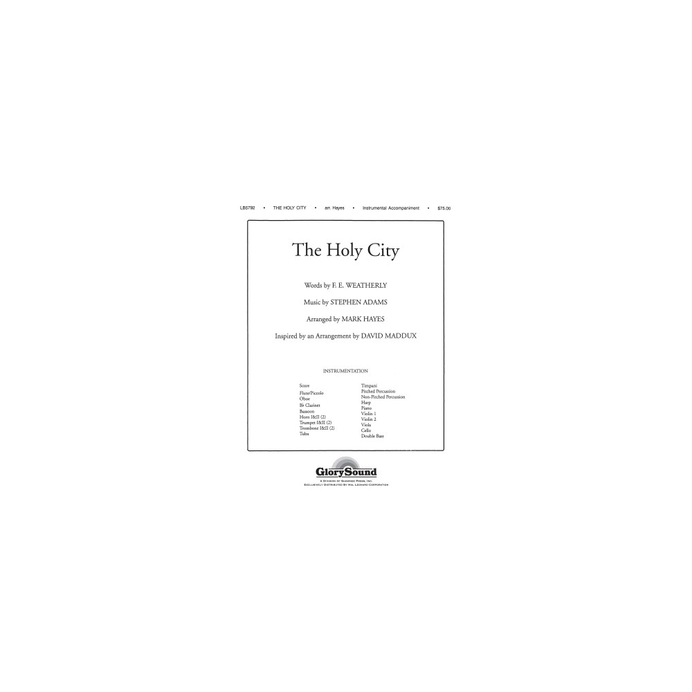 The Holy City (arr. Mark Hayes) - Un-pitched Percussion