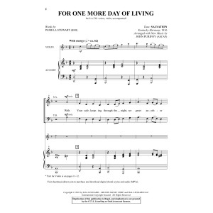 For One More Day Of Living (arr. John Purifoy)