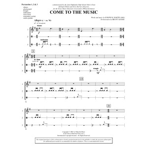 Come to the Music - Percussion 1,2,3