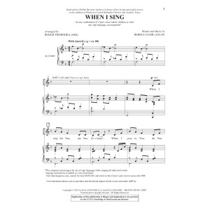 When I Sing (arr. Roger Thornhill)