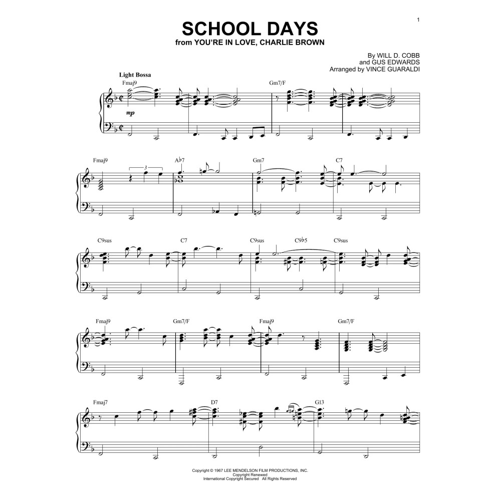 School Days (arr. Vince Guaraldi)