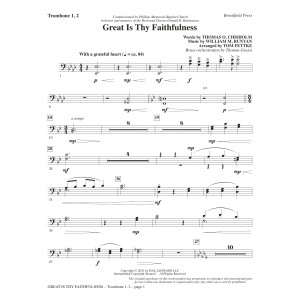 Great Is Thy Faithfulness (arr. Tom Fettke) - Trombone 1 & 2