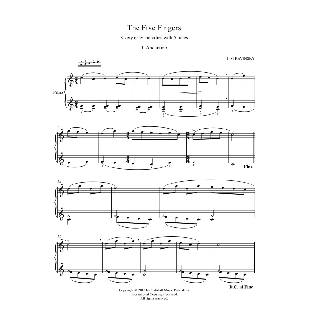 Five Fingers (Les cinq doigts) all