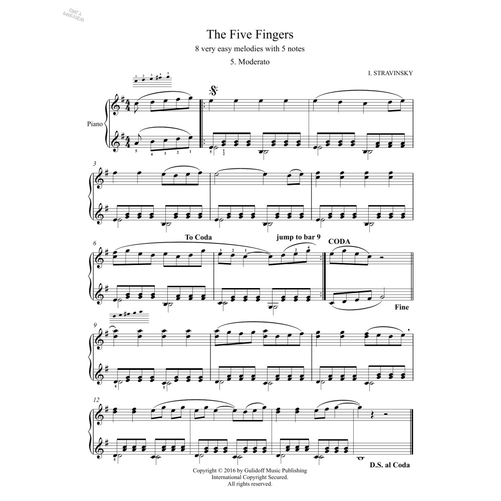 Five Fingers: 5. Moderato