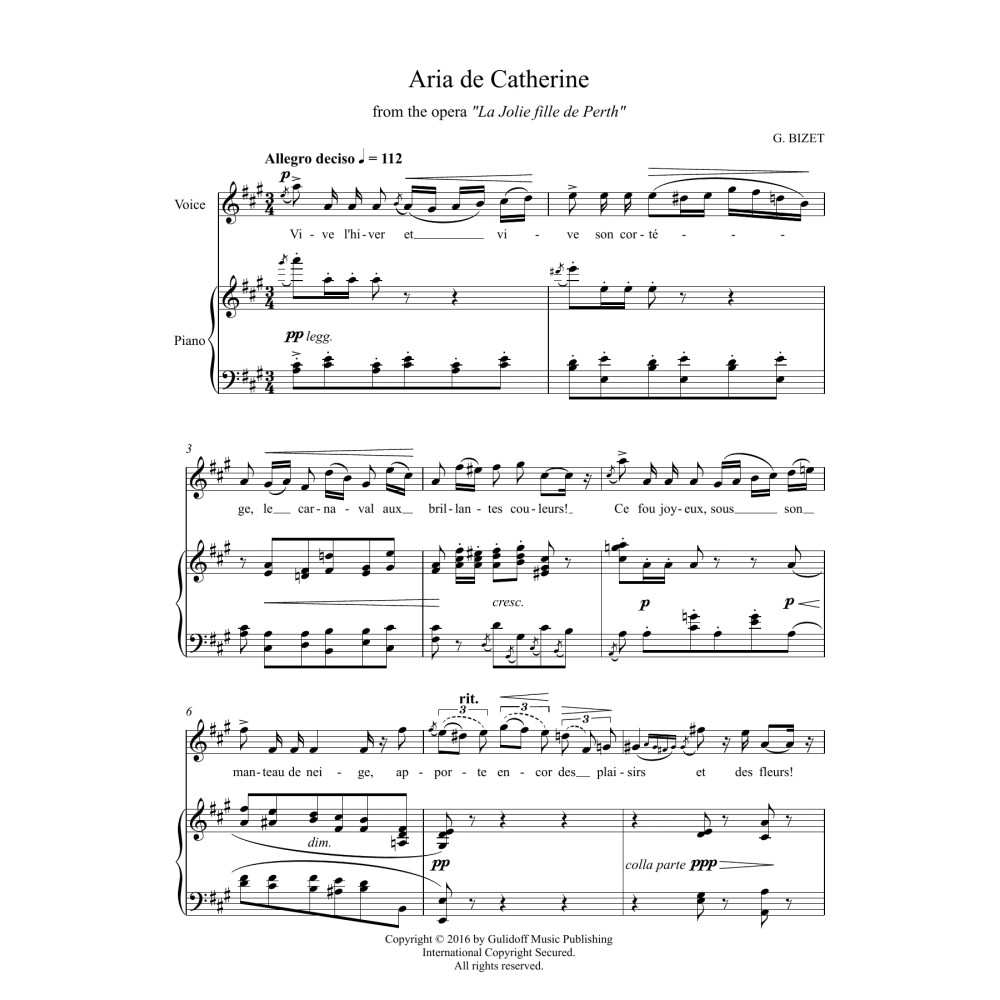 7 Songs: Aria de Catherine from the opera La Jolie fille de Perth