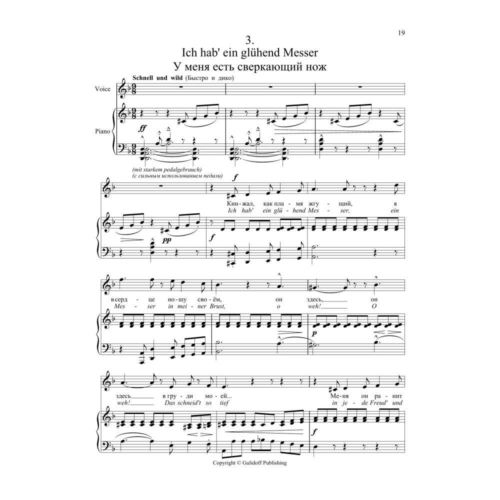 4 Songs "Journeyman": 3. Ich hab' ein glühend Messer from the Lieder eines fahrenden Gesellen