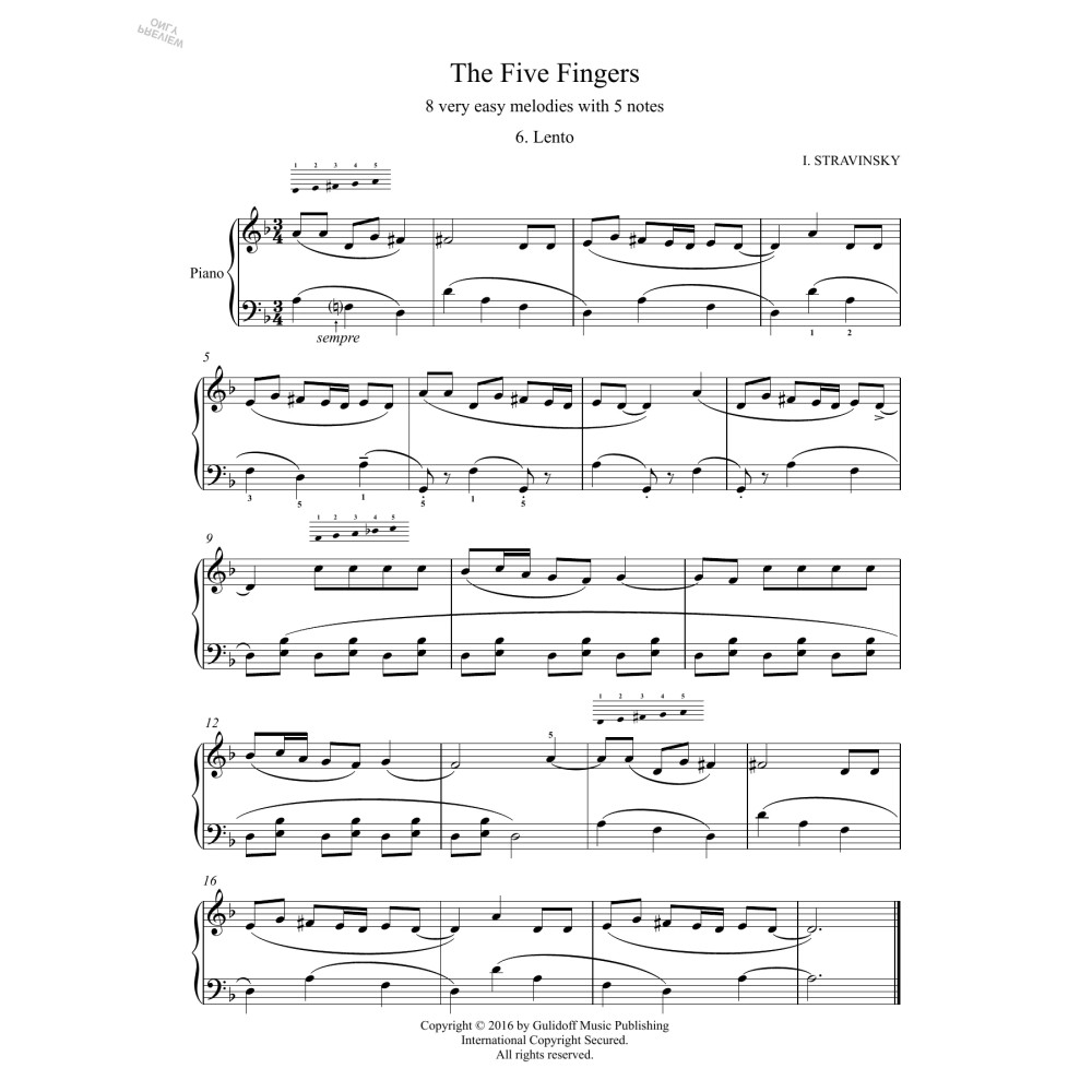 Five Fingers: 6. Lento