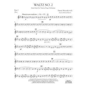 Waltz No. 2 (from Suite for Variety Stage Orchestra) (arr. Brown) - Pt.1 - Oboe