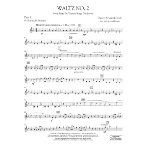 Waltz No. 2 (from Suite for Variety Stage Orchestra) (arr. Brown) - Pt.1 - Bb Clarinet/Bb Trumpet
