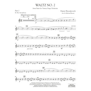 Waltz No. 2 (from Suite for Variety Stage Orchestra) (arr. Brown) - Pt.2 - Eb Alto Saxophone