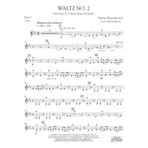 Waltz No. 2 (from Suite for Variety Stage Orchestra) (arr. Brown) - Pt.2 - Violin