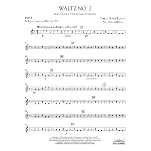 Waltz No. 2 (from Suite for Variety Stage Orchestra) (arr. Brown) - Pt.4 - Bb Tenor Sax/Bar. T.C.
