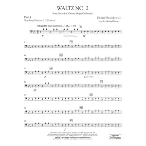 Waltz No. 2 (from Suite for Variety Stage Orchestra) (arr. Brown) - Pt.4 - Trombone/Bar. B.C./Bsn.