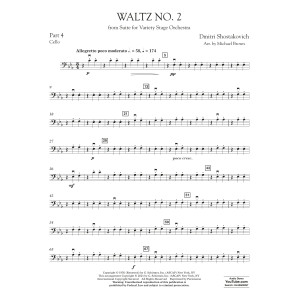 Waltz No. 2 (from Suite for Variety Stage Orchestra) (arr. Brown) - Pt.4 - Cello