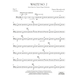 Waltz No. 2 (from Suite for Variety Stage Orchestra) (arr. Brown) - Pt. 5 - Cello/Bass