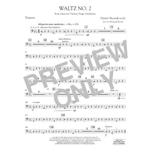 Waltz No. 2 (from Suite for Variety Stage Orchestra) (arr. Brown) - Timpani