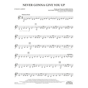 Never Gonna Give You Up (arr. Matt Conaway) - Bb Bass Clarinet