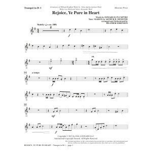 Rejoice, Ye Pure In Heart (arr. Heather Sorenson) - Bb Trumpet 1